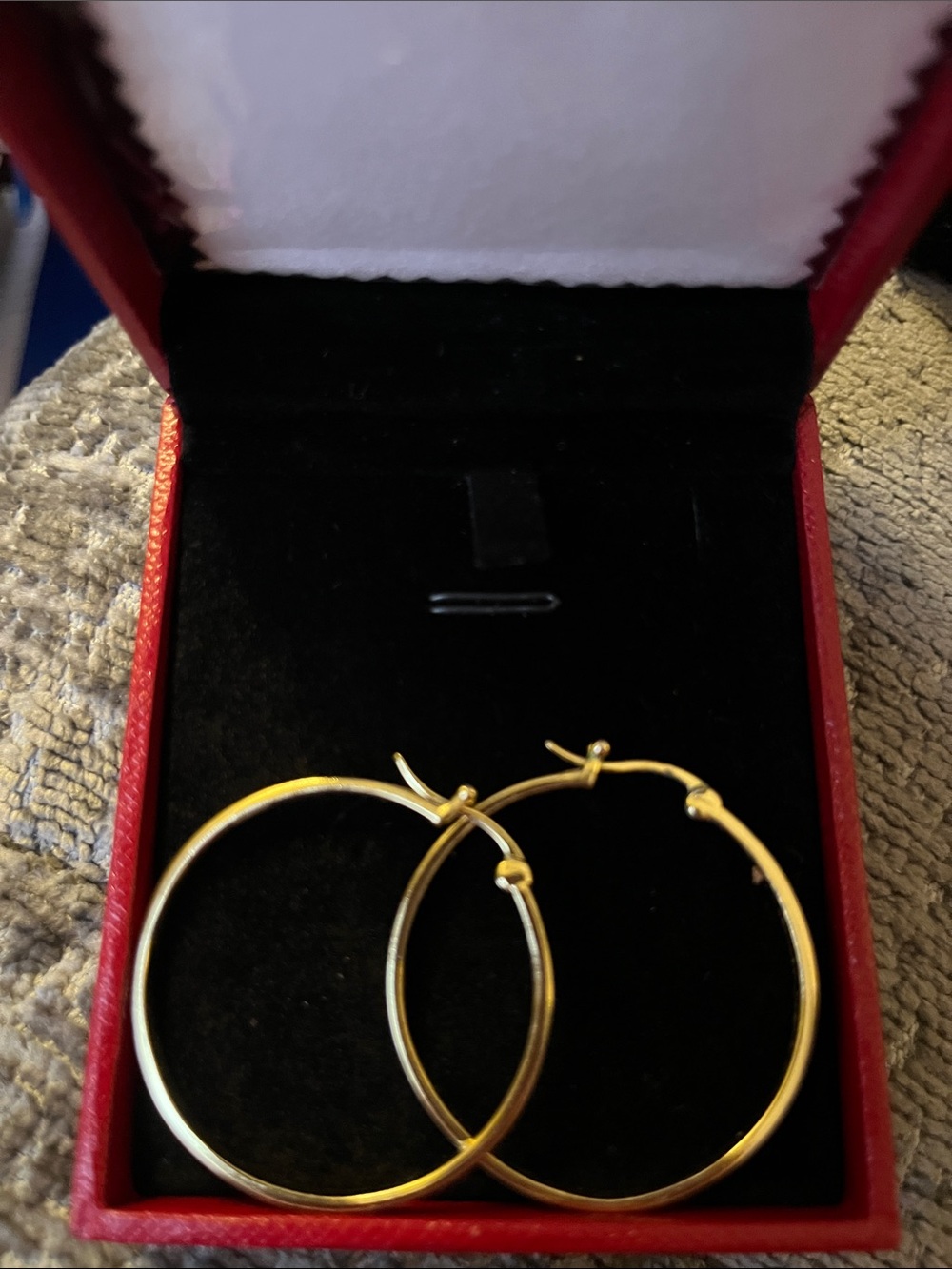 Amazon Gold Hoop Earrings - Shiny Gold Finish
